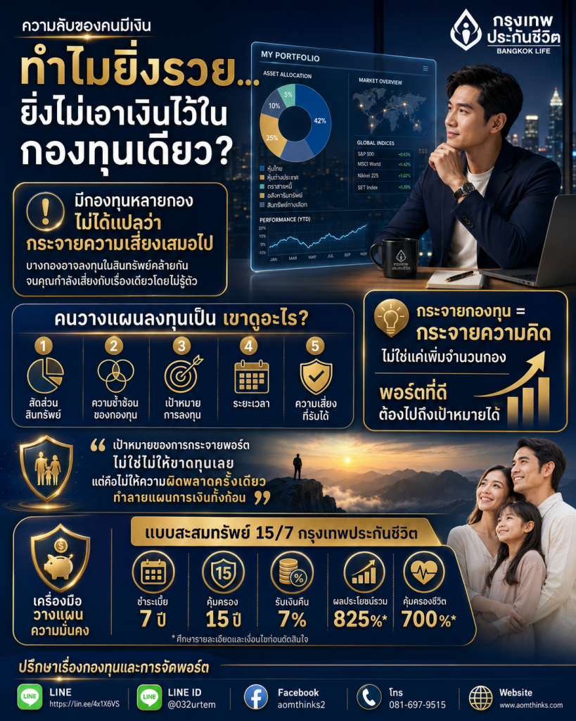 ความลับของคนมีเงิน: ทำไมยิ่งรวย…ยิ่งไม่เอาเงินไว้ในกองทุนเดียว?