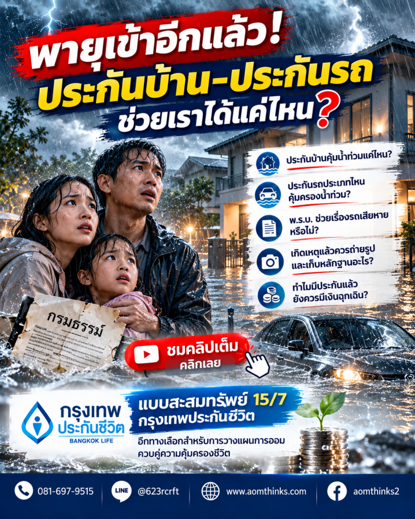 🌧️ พายุเข้าอีกแล้ว! ประกันบ้าน–ประกันรถ ช่วยเราได้แค่ไหน?