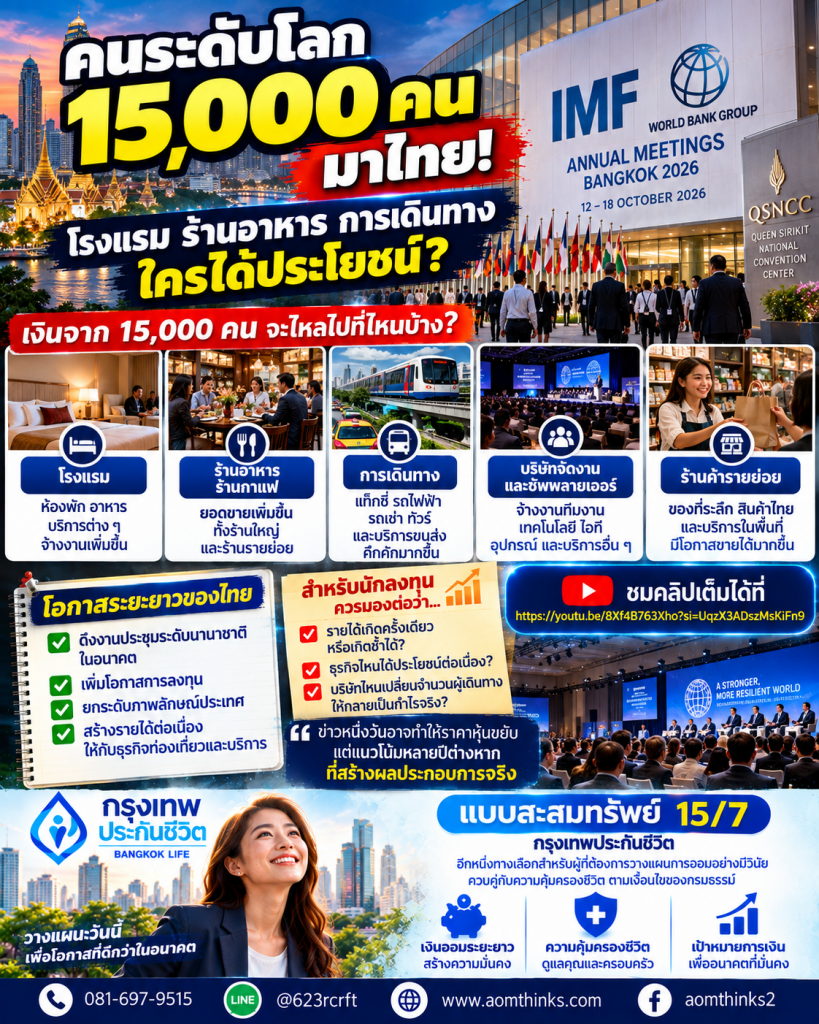 🌍 คนระดับโลก 15,000 คนมาไทย! โรงแรม ร้านอาหาร การเดินทาง ใครได้ประโยชน์?